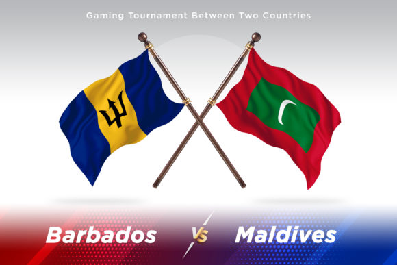 Barbados Versus Maldives Two Flags