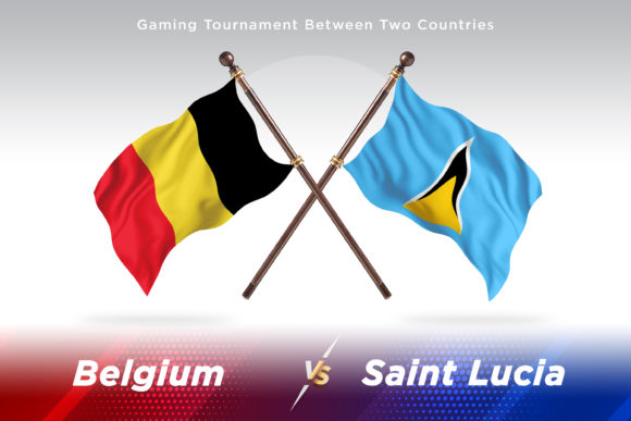 Belgium Versus Saint Lucia Two Flags