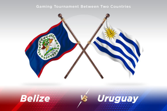 Belize Versus Uruguay Two Flags